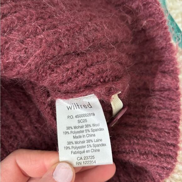 Wilfred Maroon Longline Button Front Mohair Wool Blend Cardigan XS - Picture 6 of 9